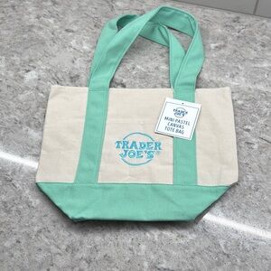 Trader Joe’s Mini Mint Green Canvas Tote Bag